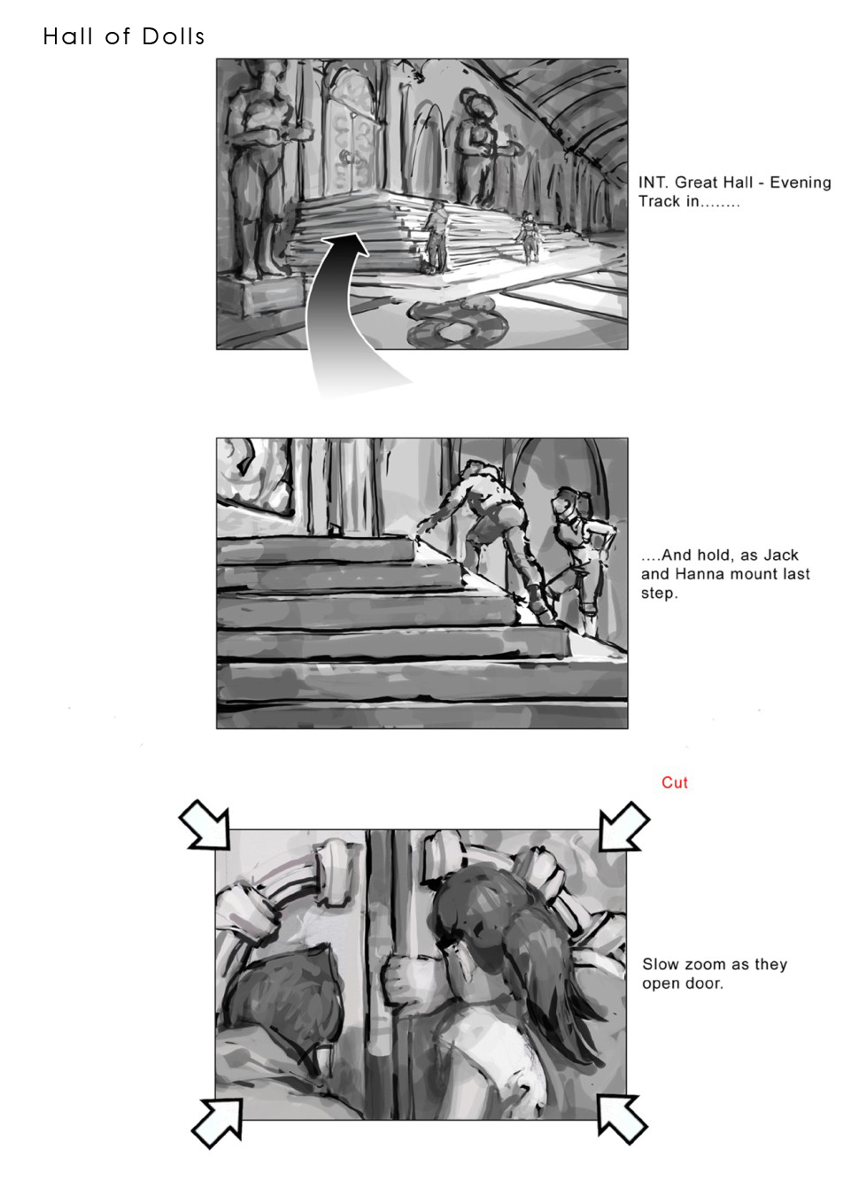 hall of dolls storyboard 1